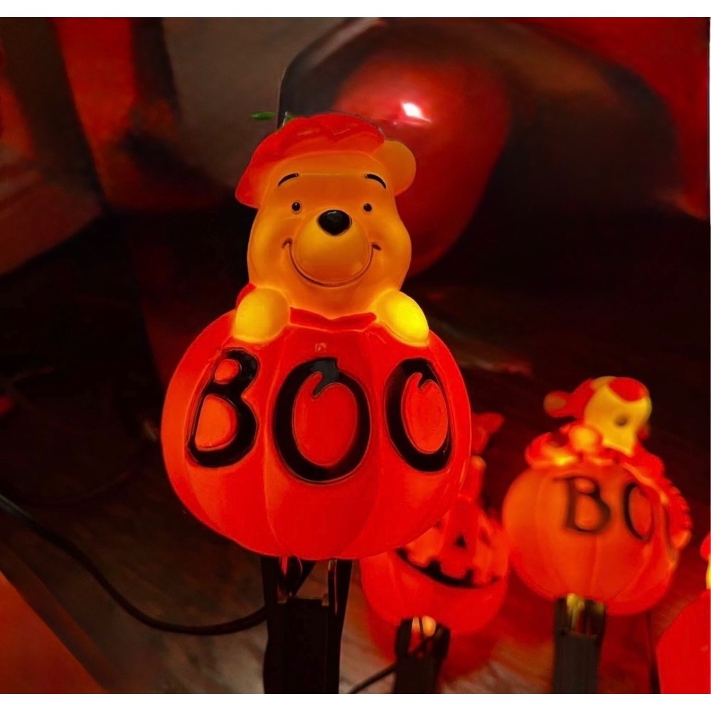 VTG RARE Pooh Halloween Light Lawn Stakes Set 7-Piece Outdoor Decoration